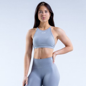 DFYNE Dynamic High Neck Backless Sport BH Damen Hellgrau | 176DSOYBW