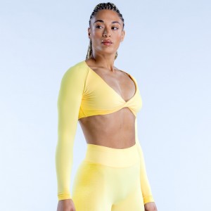 DFYNE Ignite Twist Front Crop Oberteil Damen Zitrone | 197VXSMLZ