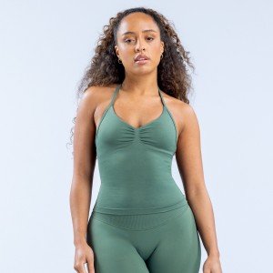 DFYNE Impact Longline Strappy Oberteil Damen Grün | 541IVMQYX