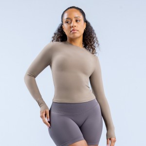 DFYNE Origin Fitted Long Sleeve Oberteil Damen Khaki | 061EZMIQX