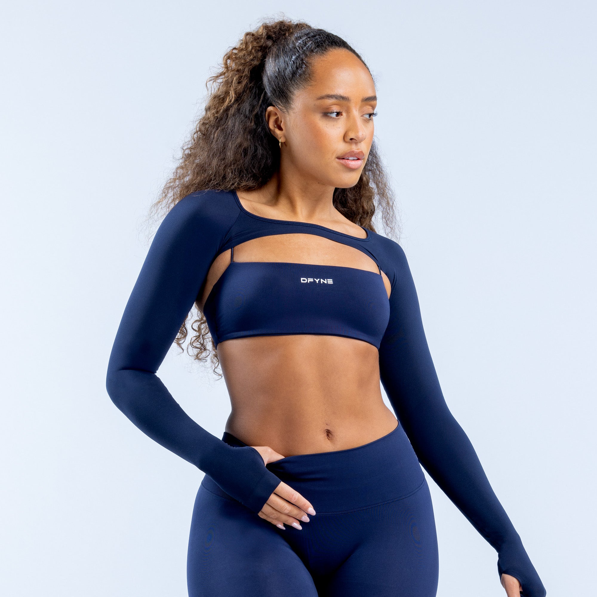 DFYNE Defy Long Sleeve Shrug Damen Navy | 365VFQOGR