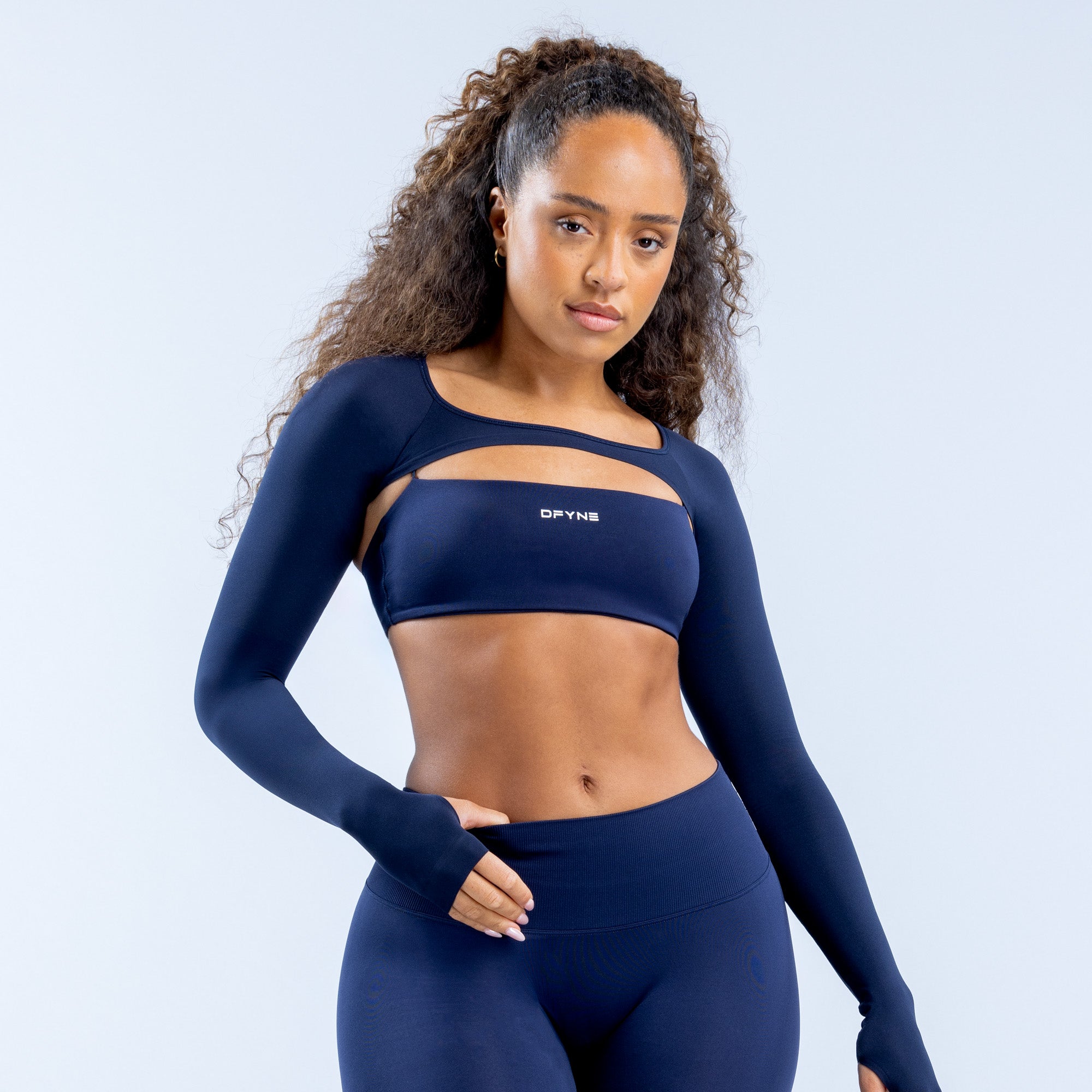 DFYNE Defy Long Sleeve Shrug Damen Navy | 365VFQOGR