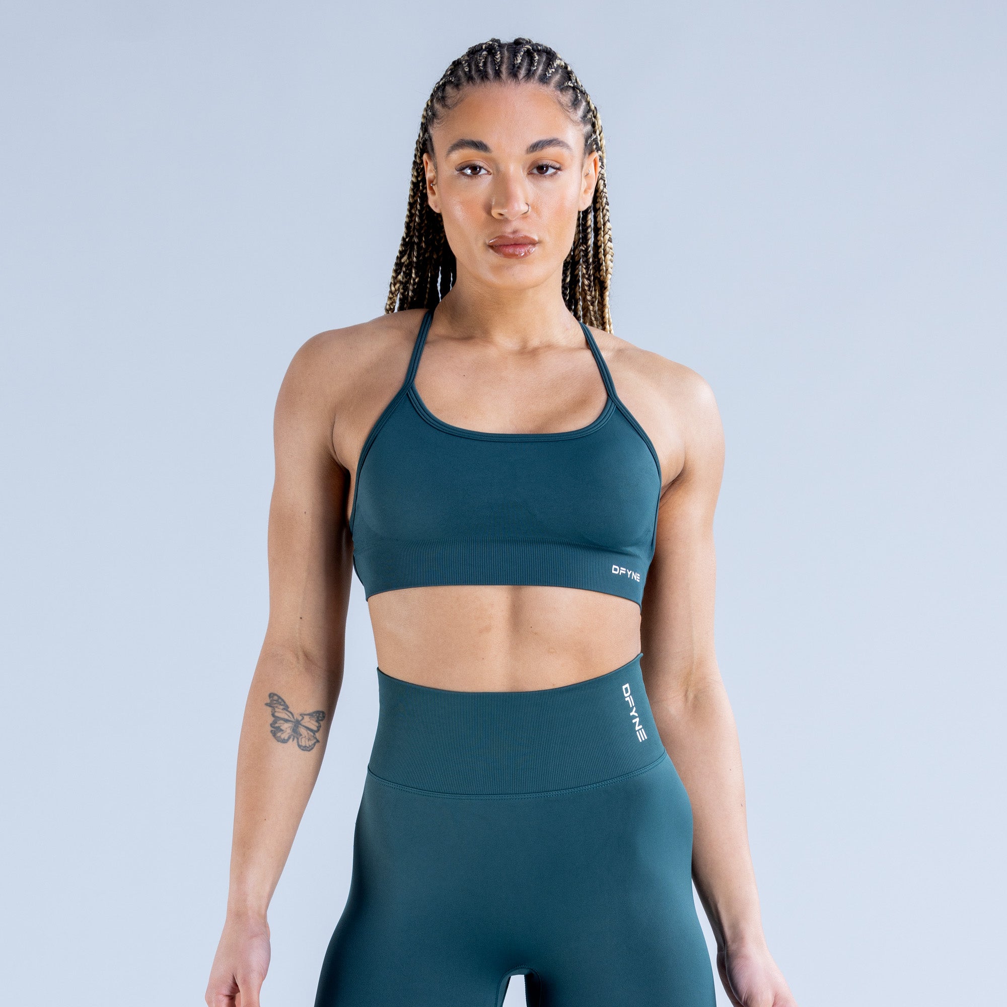 DFYNE Dynamic Backless Sport BH Damen Dunkeltürkis Grün | 739TZLINB