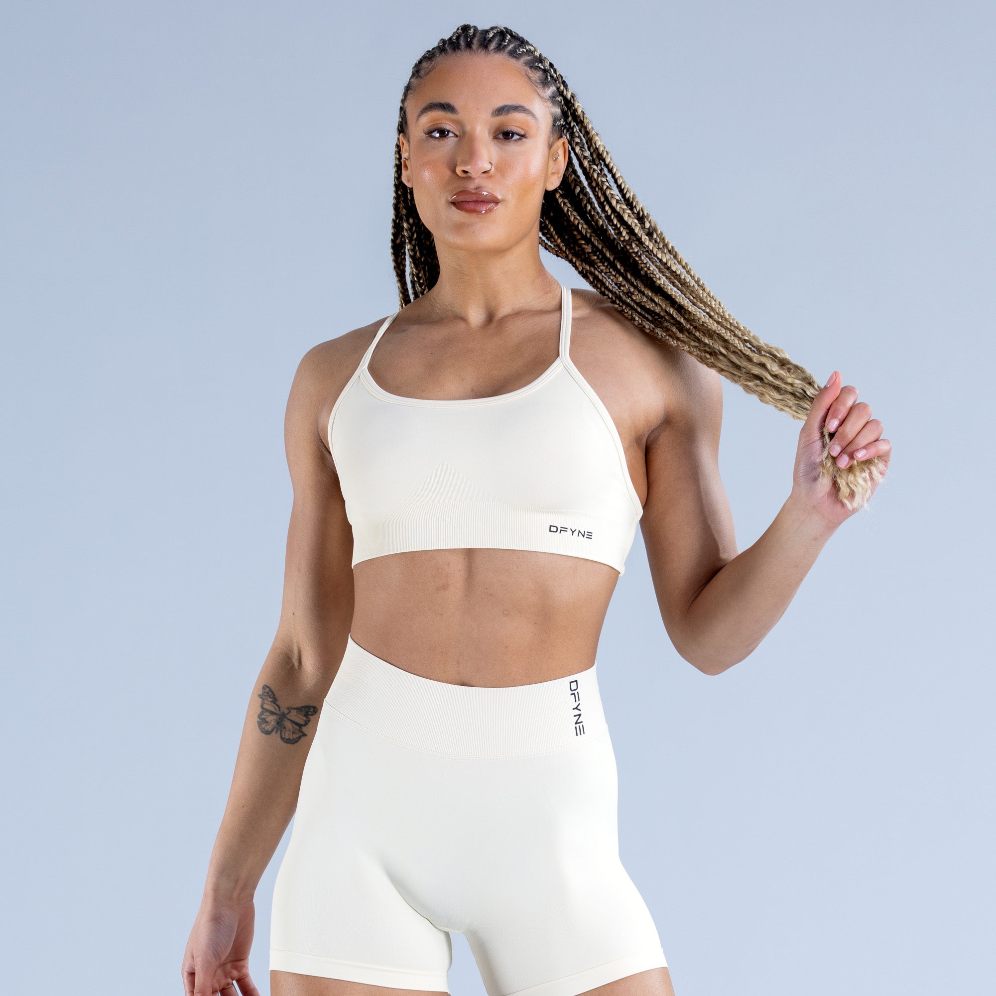 DFYNE Dynamic Backless Sport BH Damen Weiß | 394YMDWGI