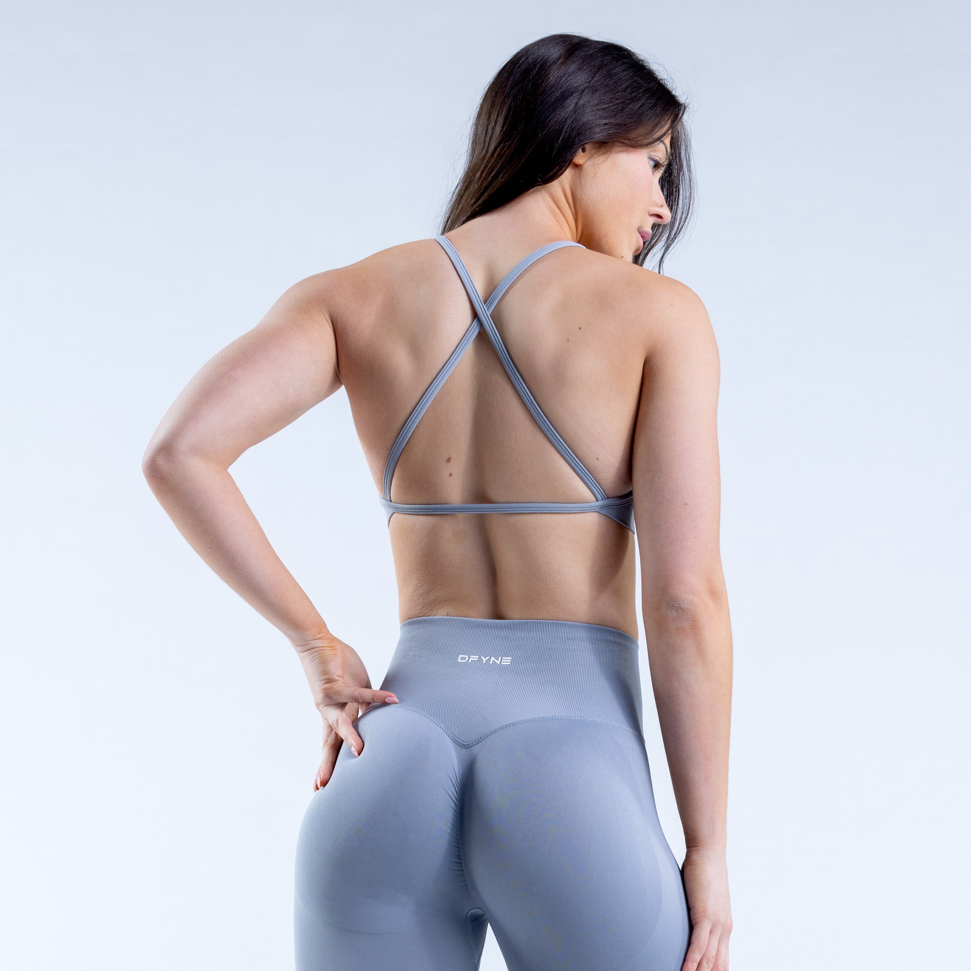 DFYNE Dynamic High Neck Backless Sport BH Damen Hellgrau | 176DSOYBW