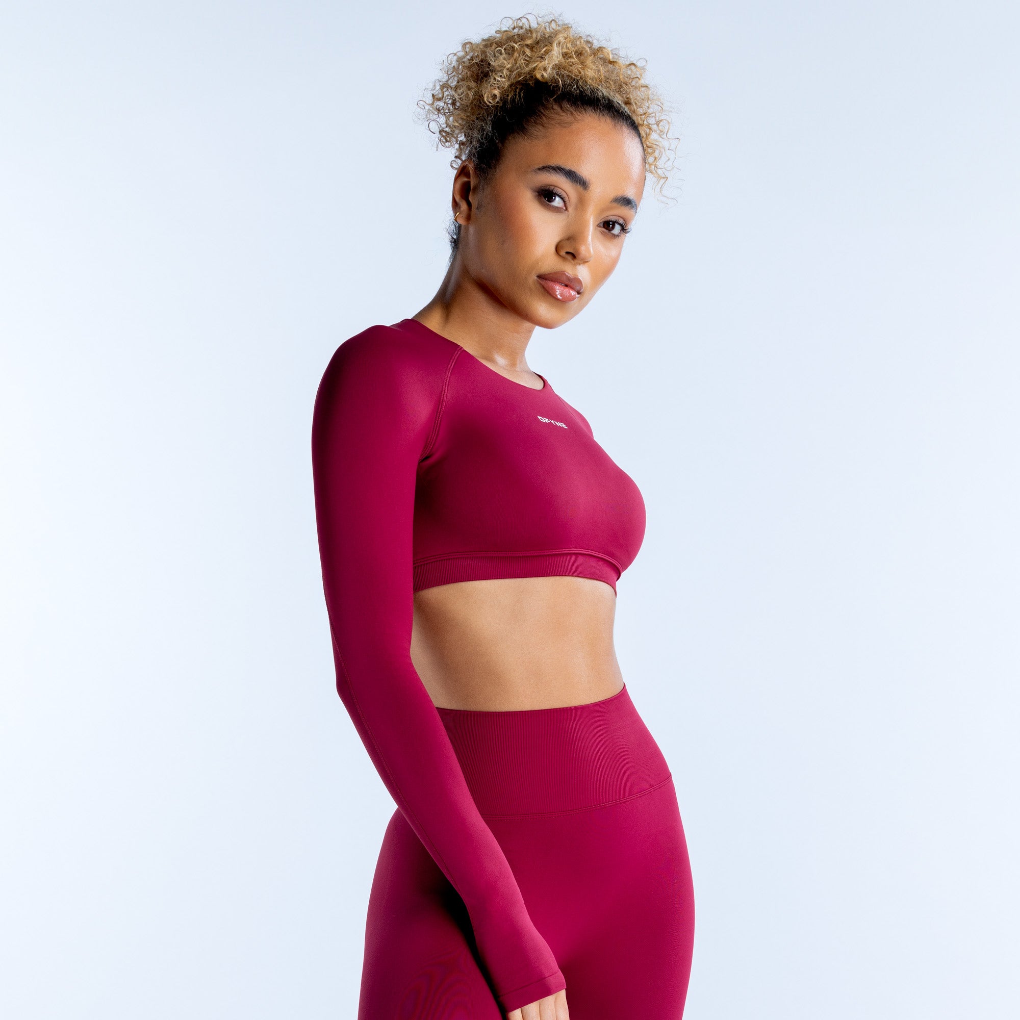 DFYNE Dynamic Long Sleeve Crop Oberteil Damen Fuchsie | 518YBUPWA
