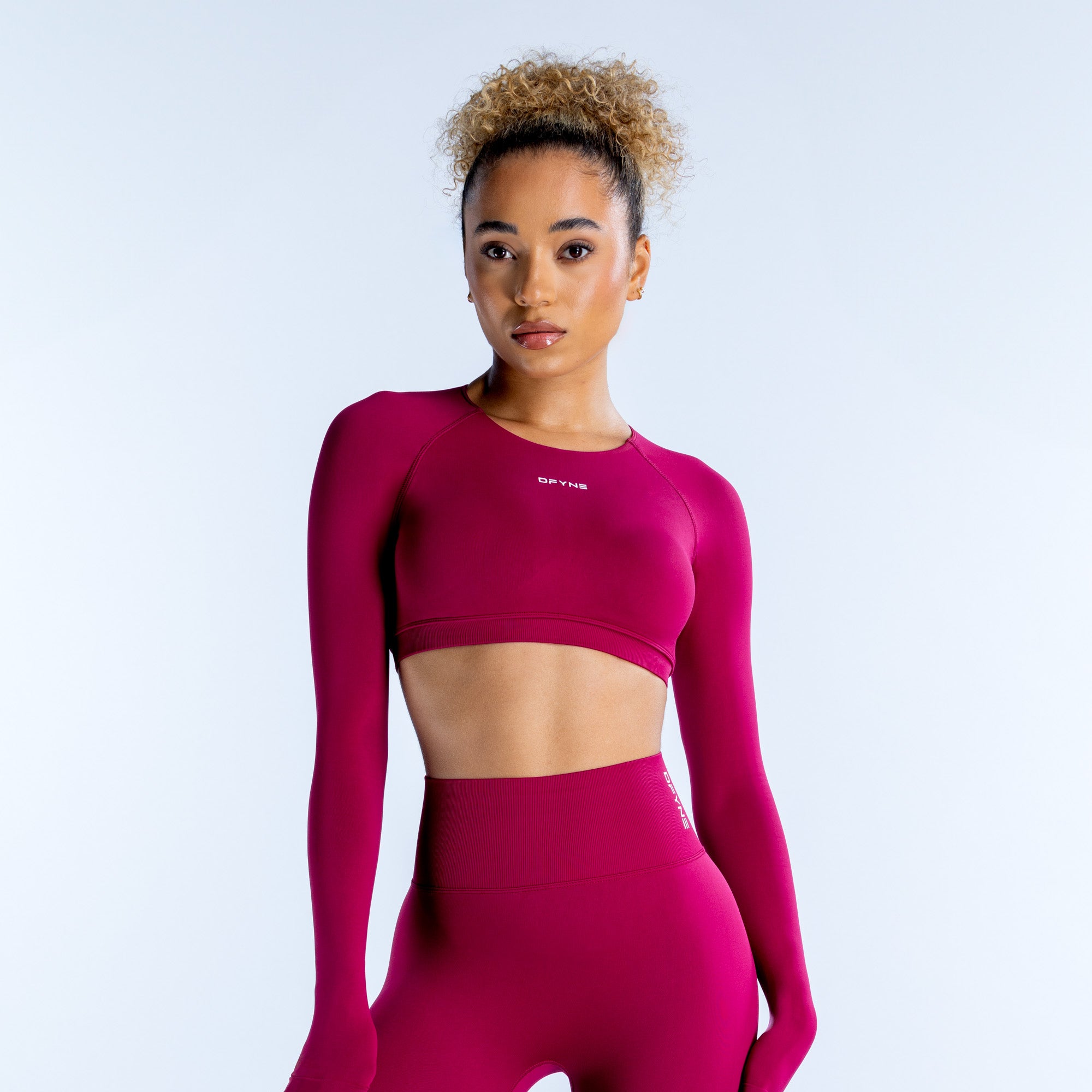 DFYNE Dynamic Long Sleeve Crop Oberteil Damen Fuchsie | 518YBUPWA