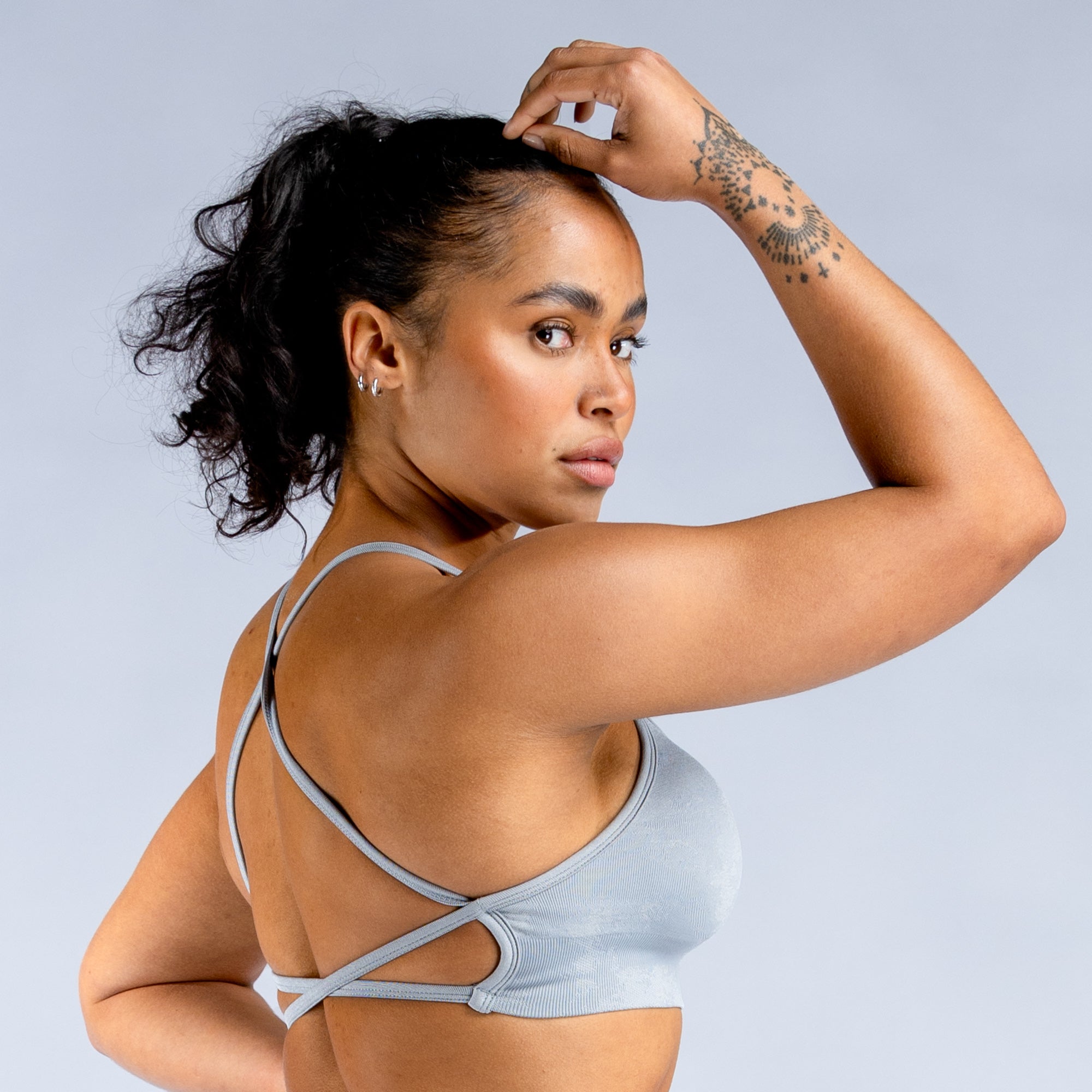 DFYNE Dynamic Mist Backless Sport BH Damen Hellgrau Weiß | 564NVZYDF