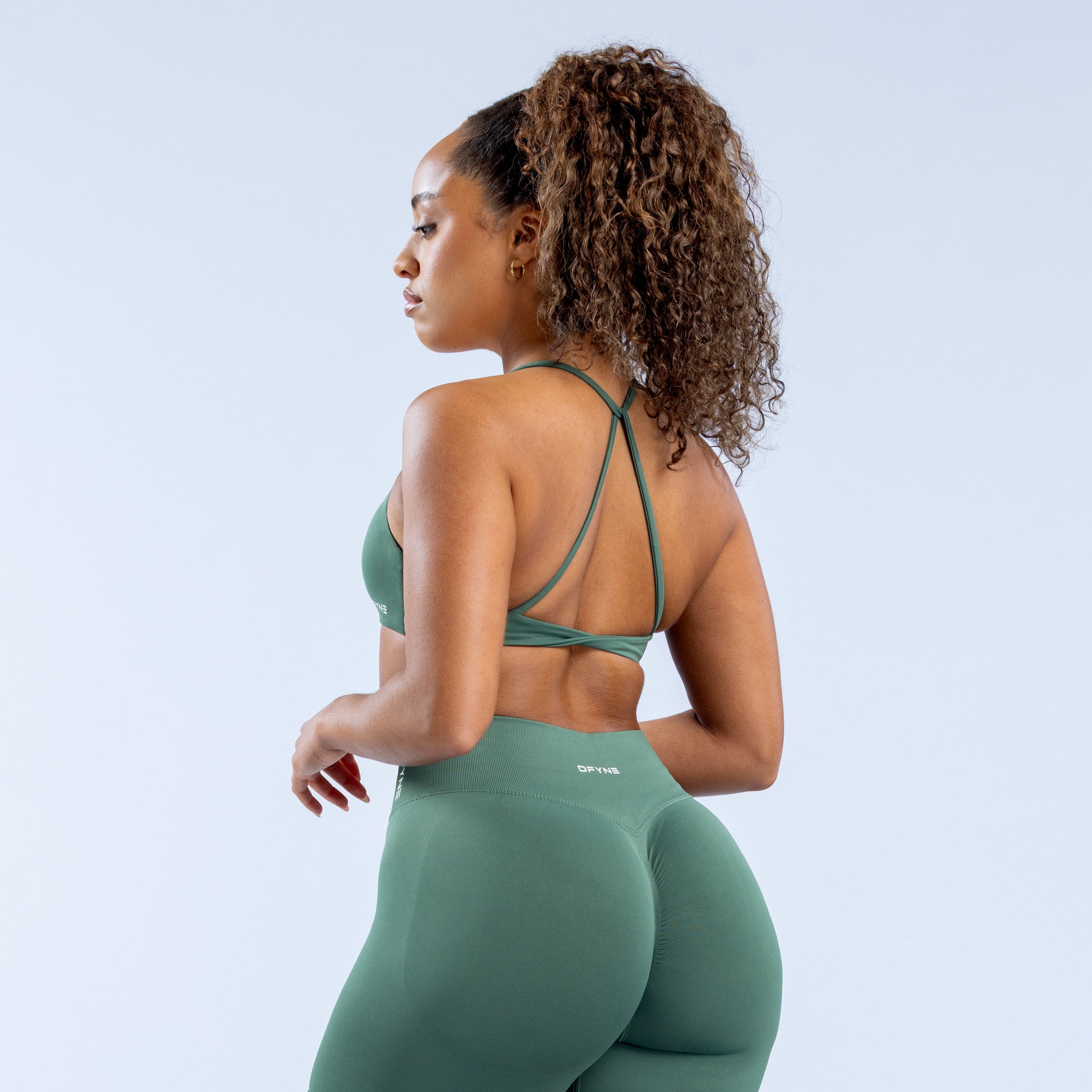 DFYNE Dynamic Twist Back Sport BH Damen Grün | 693PLUWEI