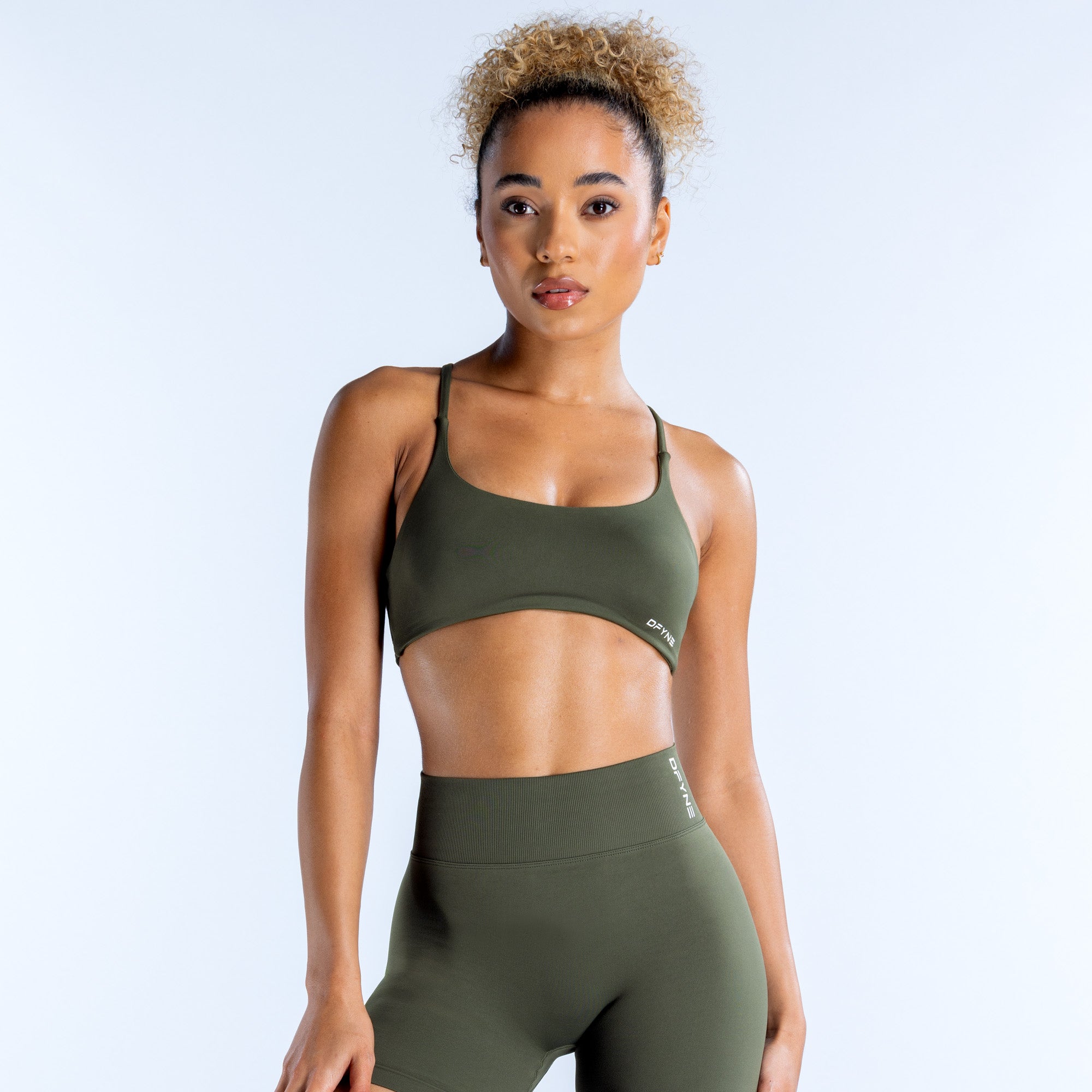 DFYNE Dynamic Twist Back Sport BH Damen Olivgrün | 416IPHKMW