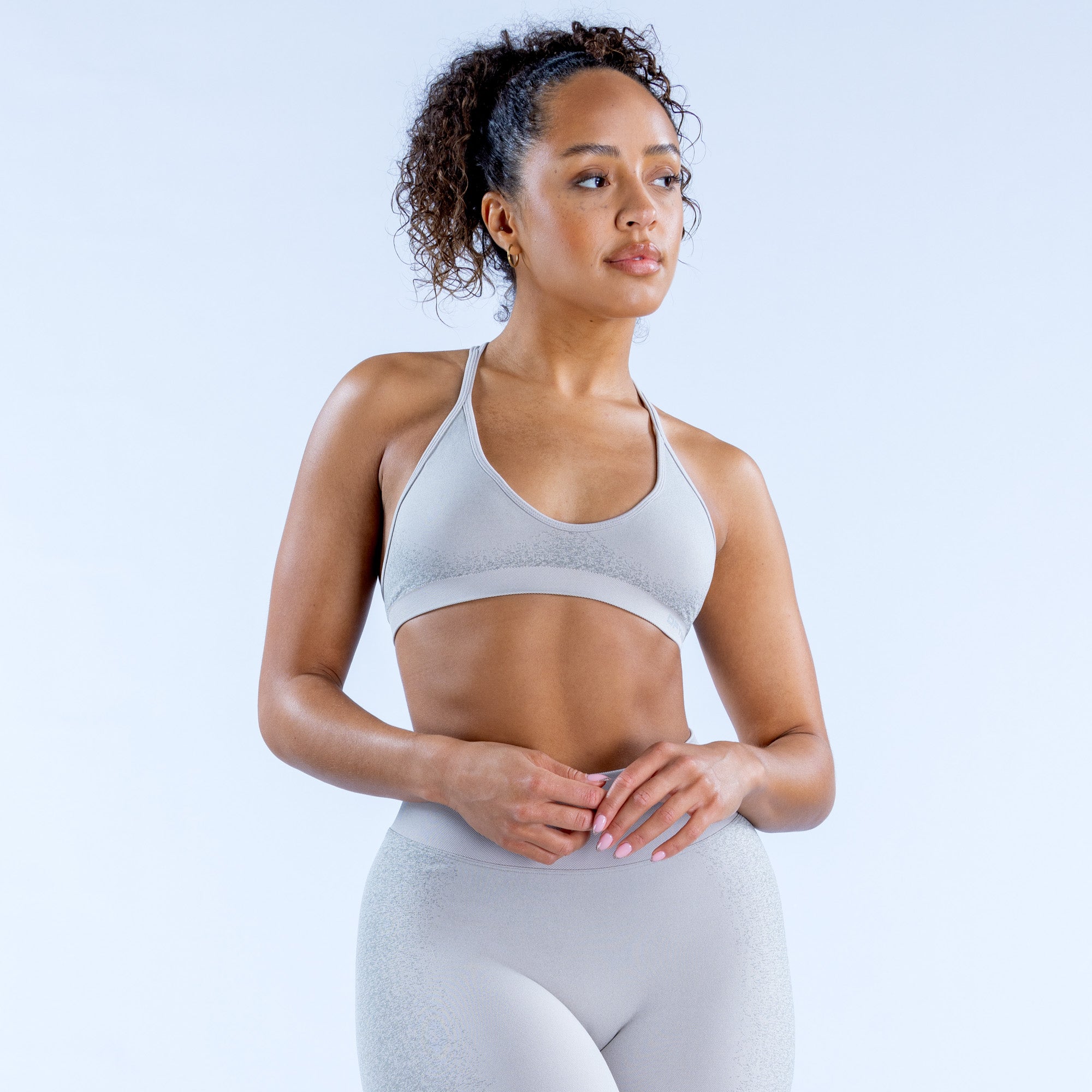 DFYNE Ignite Cross Back Sport BH Damen Hellgrau | 329TKUNMA