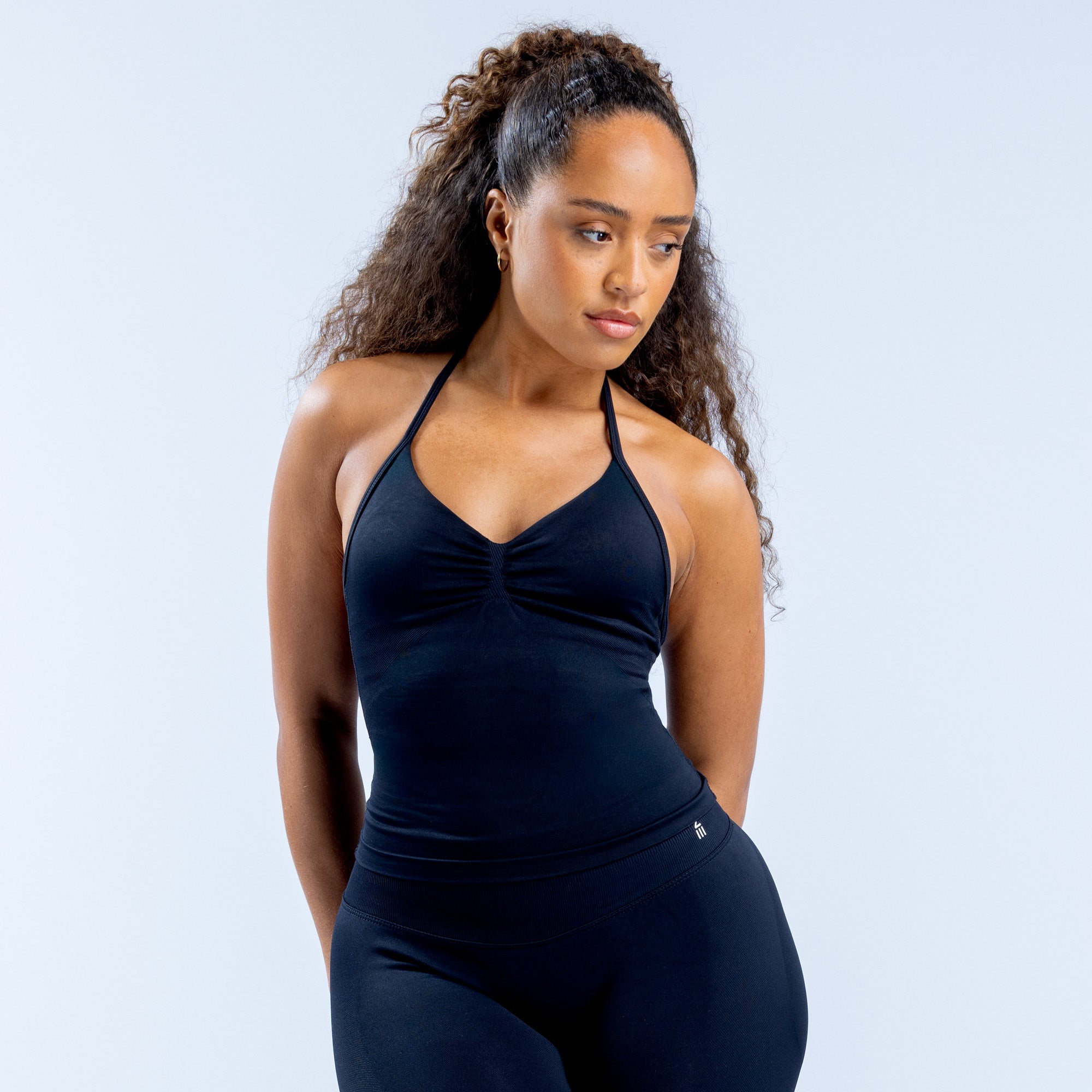 DFYNE Impact Longline Strappy Oberteil Damen Schwarz | 892KLBHTI