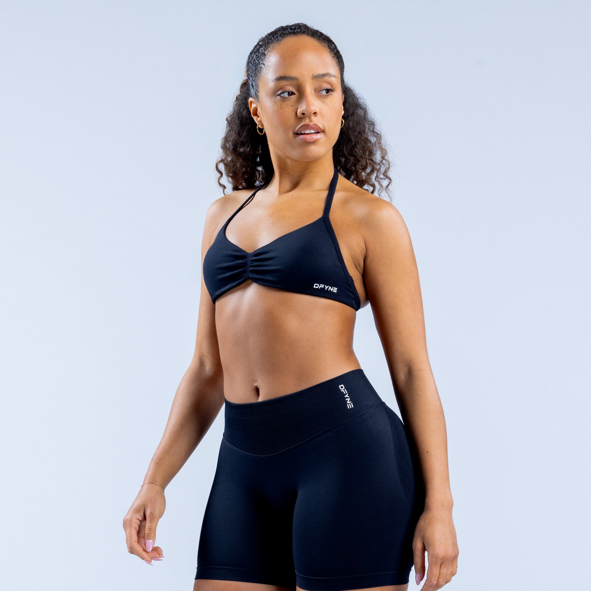 DFYNE Impact Strappy Sport BH Damen Schwarz | 205XYBAIE