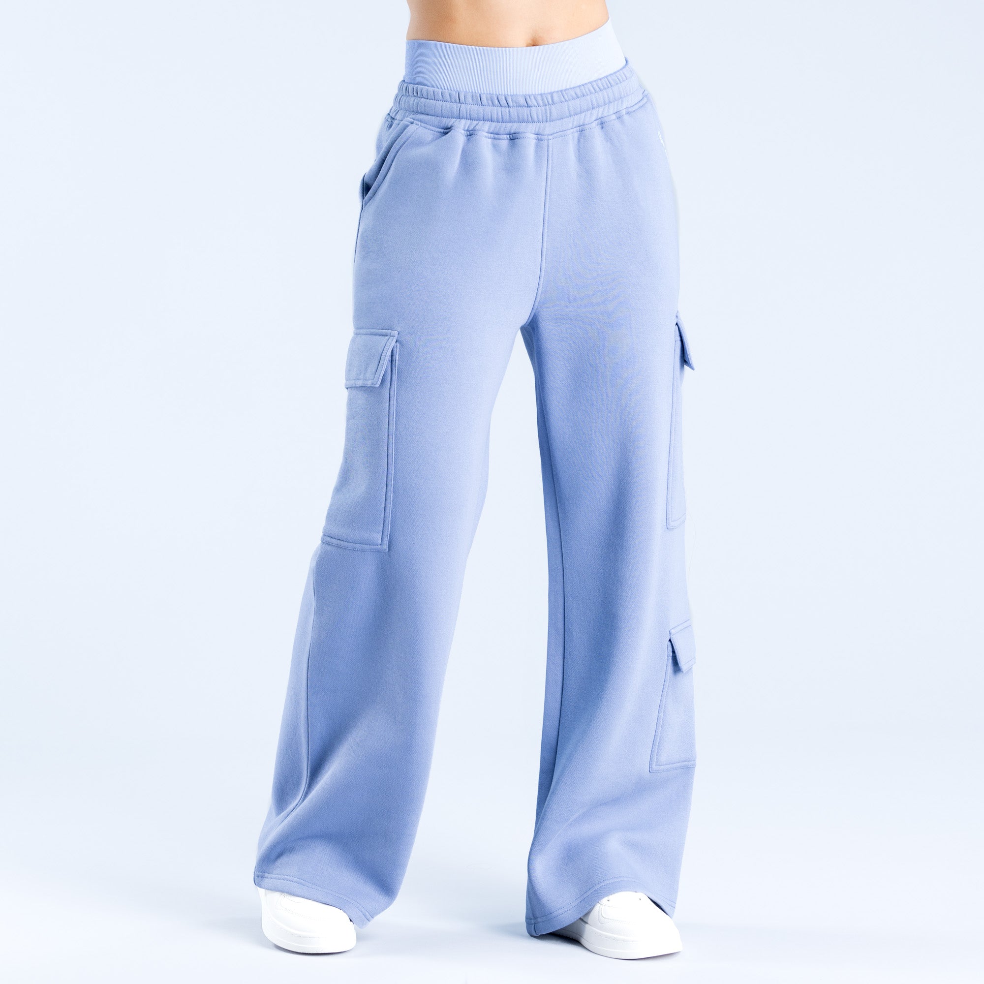 DFYNE Lanyi Edit Wide Leg Cargo Jogginghose Damen Blau | 851NDFTML