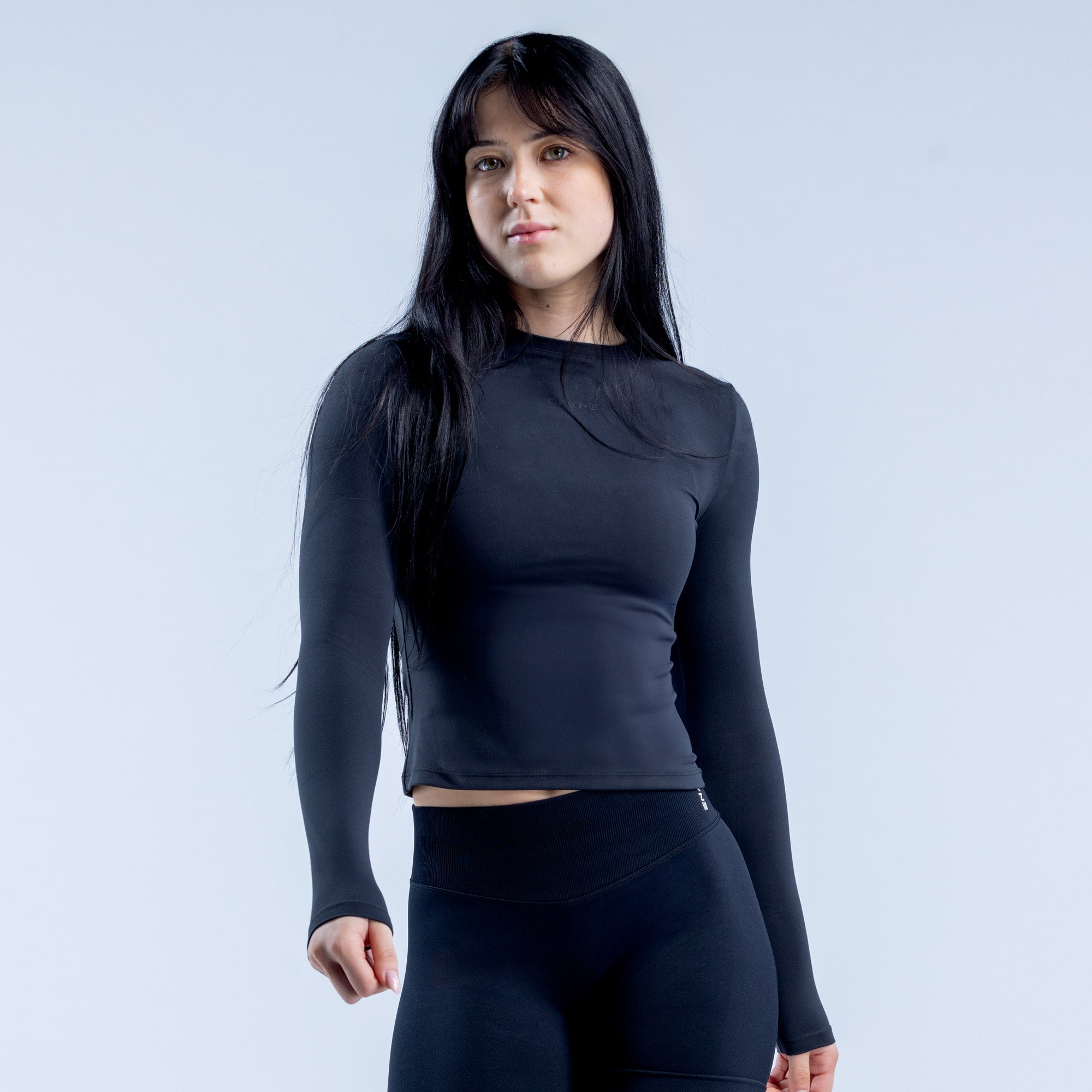 DFYNE Origin Fitted Long Sleeve Oberteil Damen Schwarz | 752UNIMWE