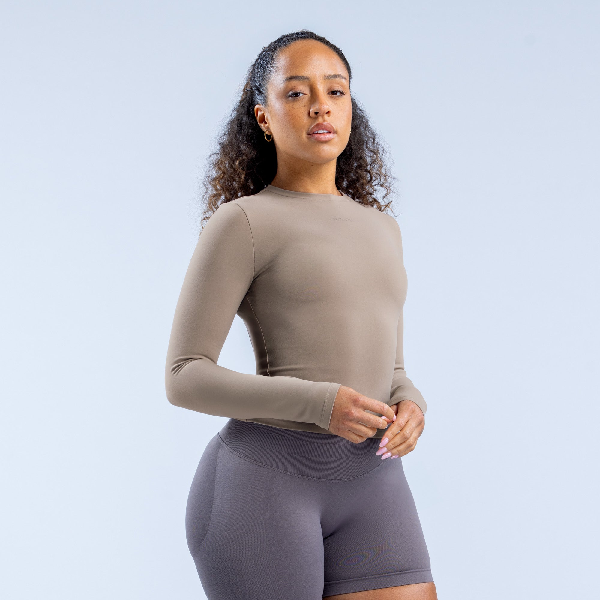 DFYNE Origin Fitted Long Sleeve Oberteil Damen Khaki | 061EZMIQX