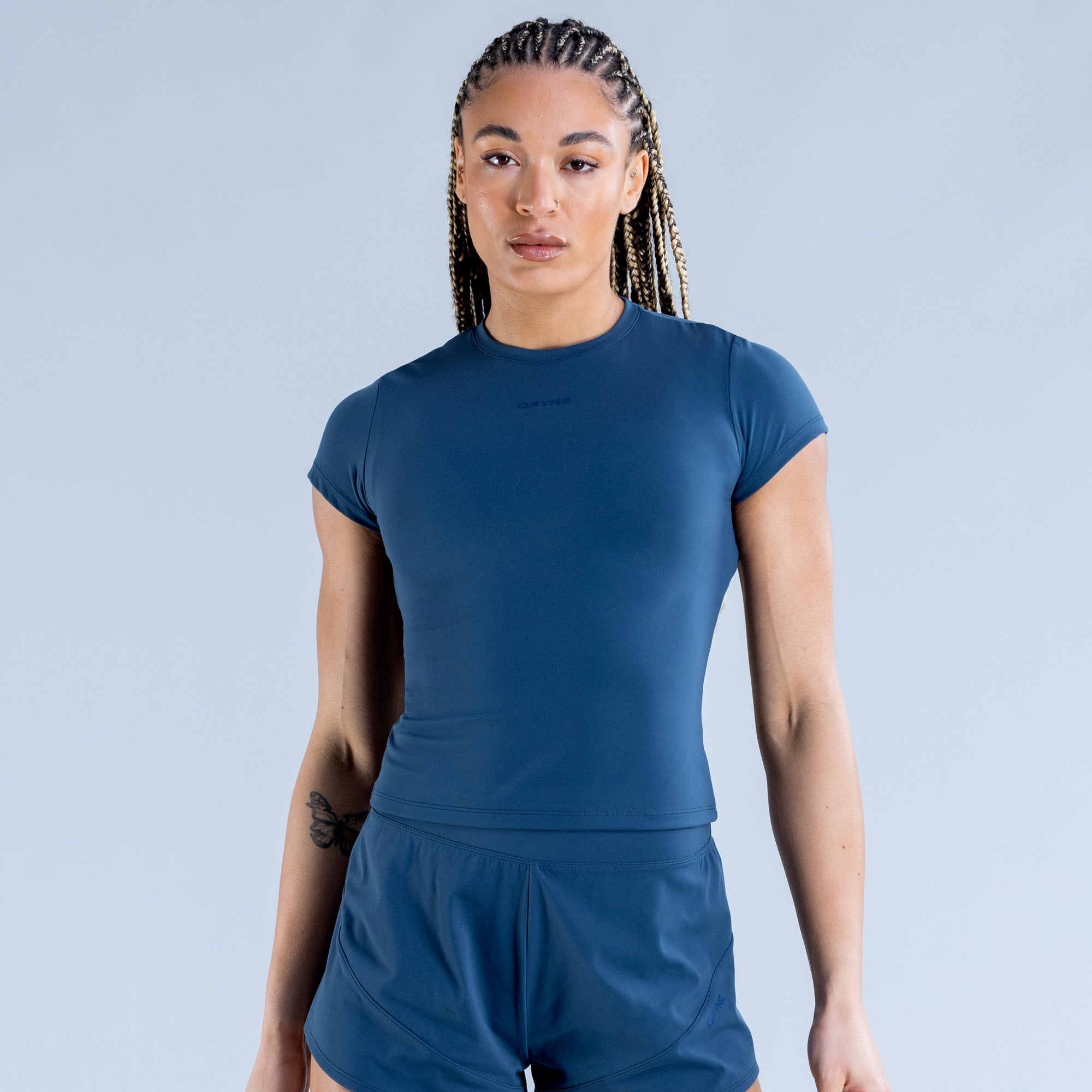 DFYNE Origin Fitted T-Shirt Damen Blau | 647TCBGPF