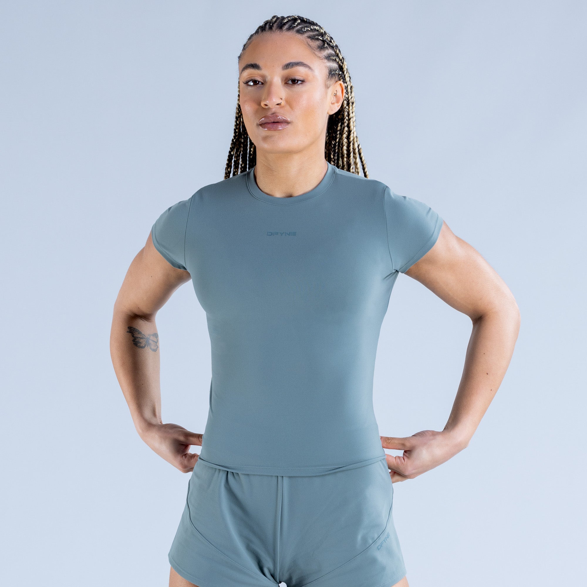 DFYNE Origin Fitted T-Shirt Damen Olivgrün | 683SMWJID