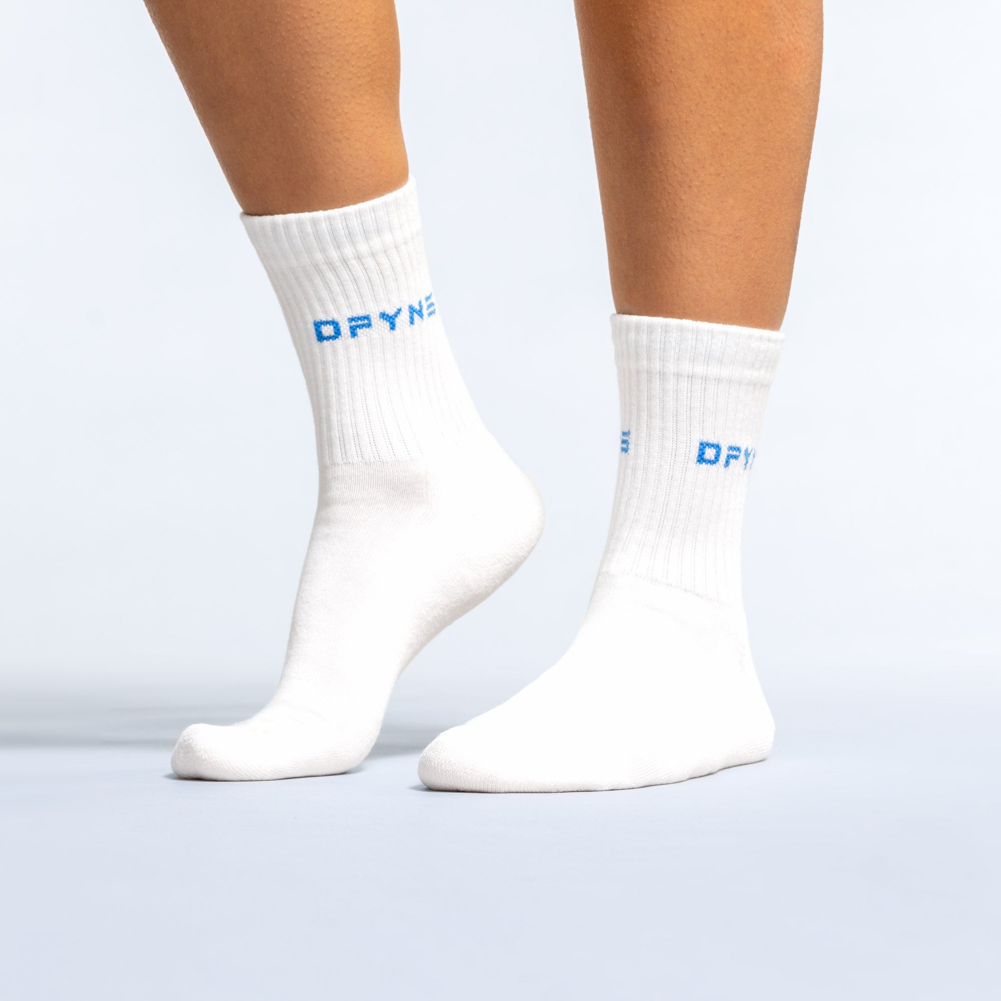 DFYNE Revive Crew Socken Damen Weiß Blau | 271DSJCWL