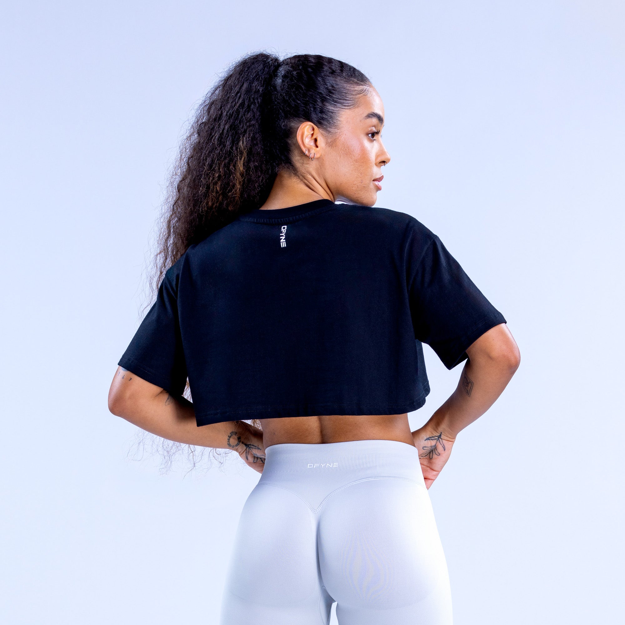 DFYNE Revive Crop T-Shirt Damen Schwarz | 294MTPORJ