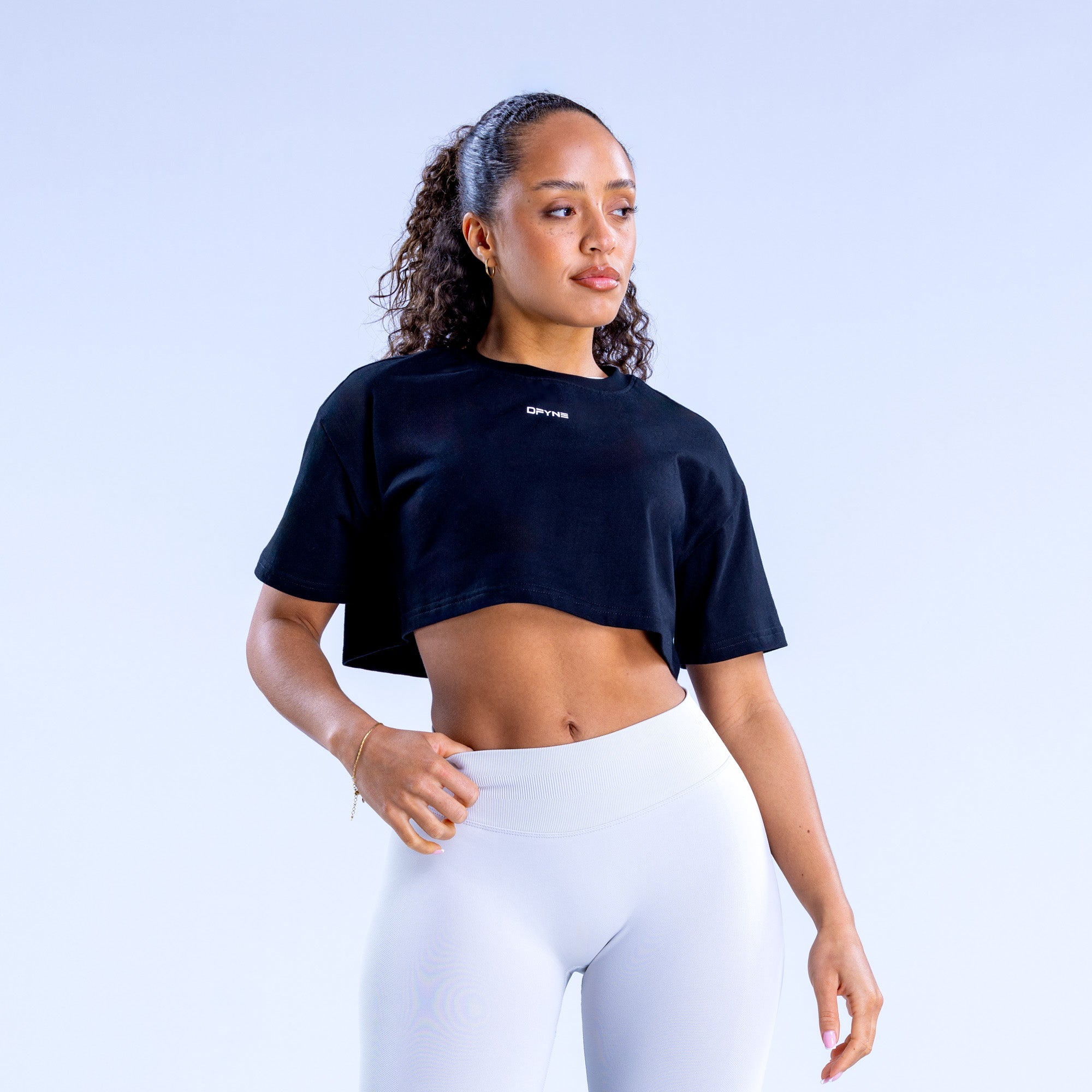 DFYNE Revive Crop T-Shirt Damen Schwarz | 294MTPORJ