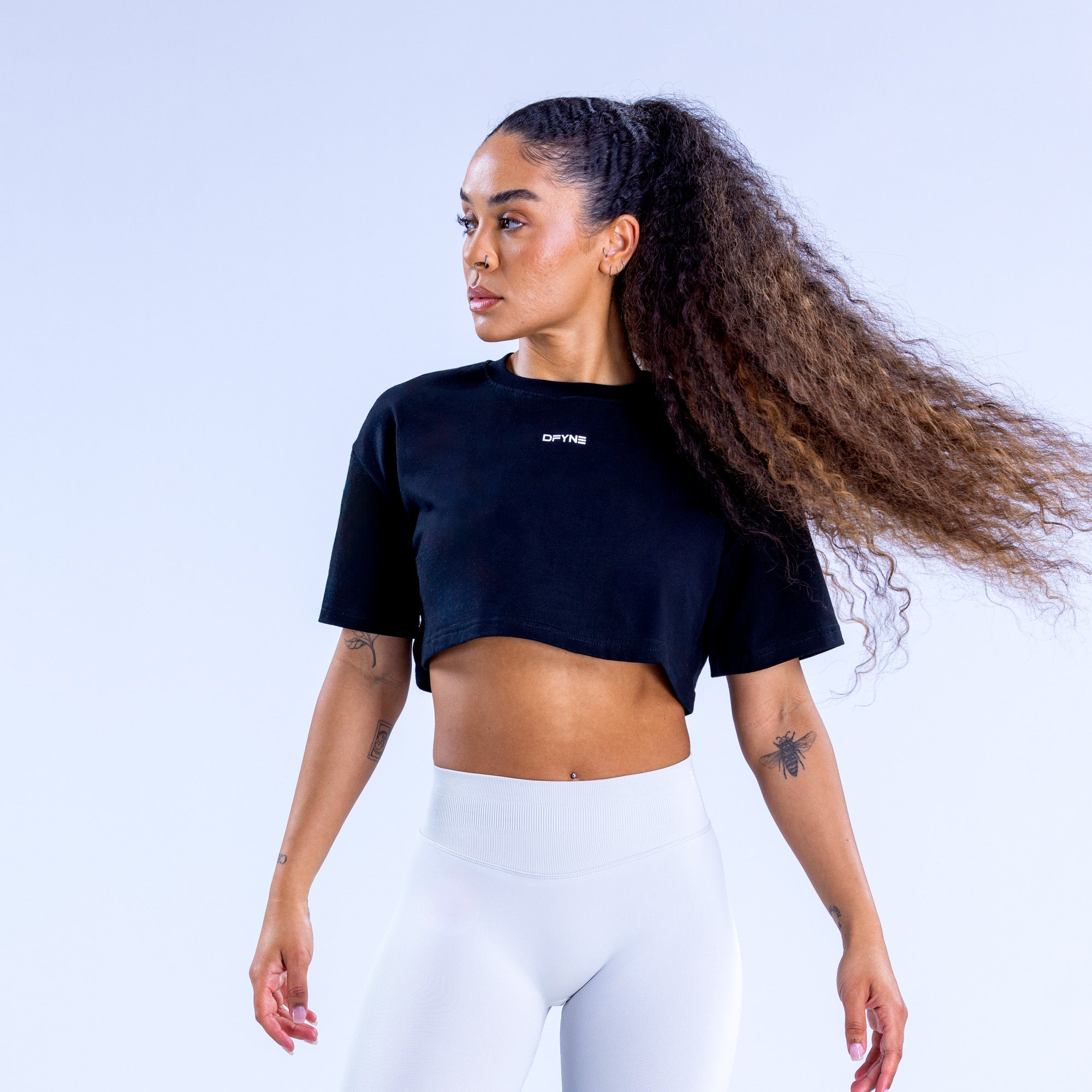 DFYNE Revive Crop T-Shirt Damen Schwarz | 294MTPORJ