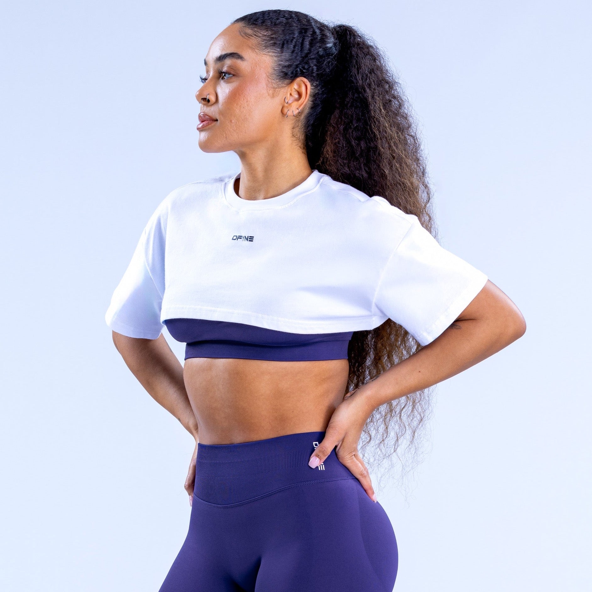 DFYNE Revive Super Crop T-Shirt Damen Weiß | 508VRPILY