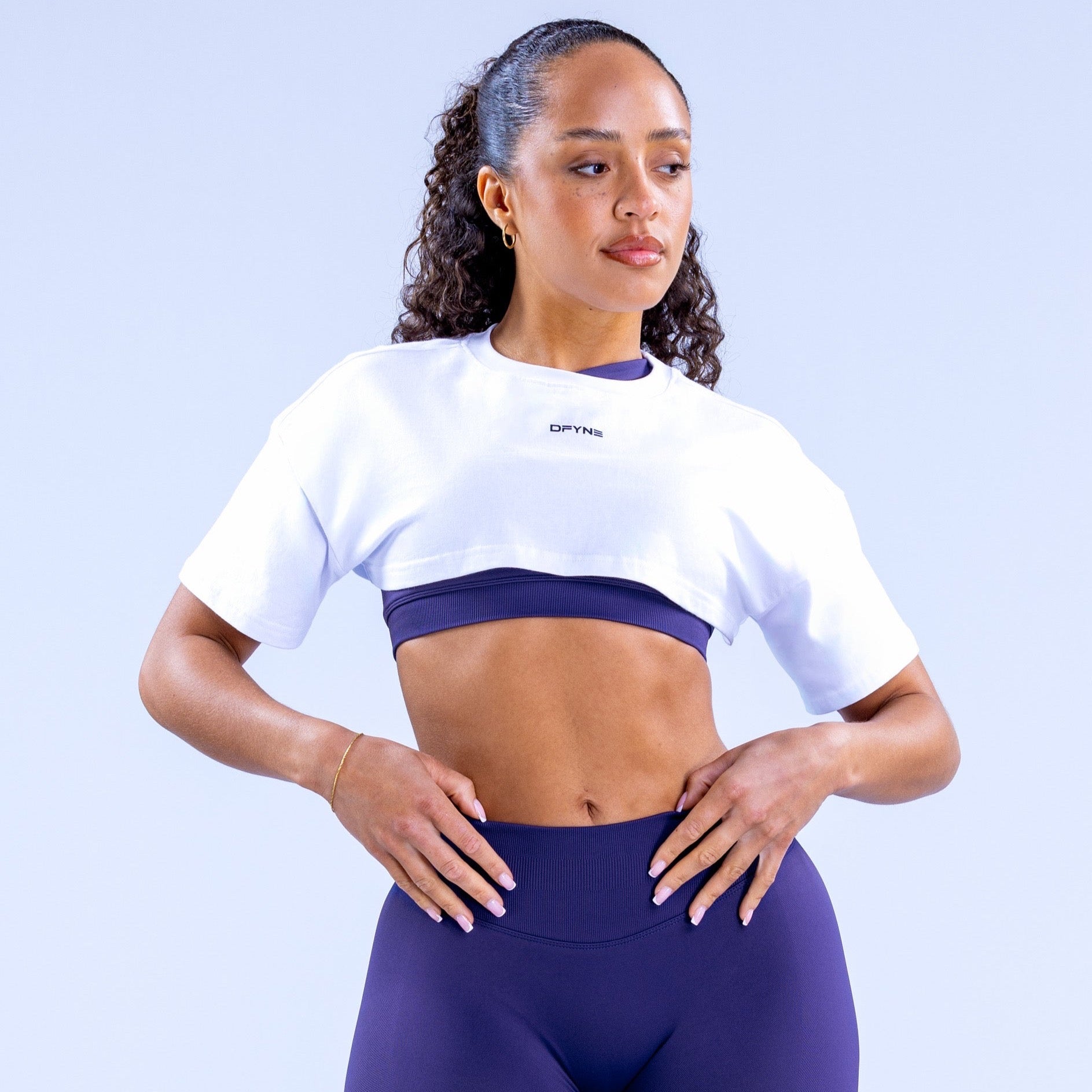 DFYNE Revive Super Crop T-Shirt Damen Weiß | 508VRPILY