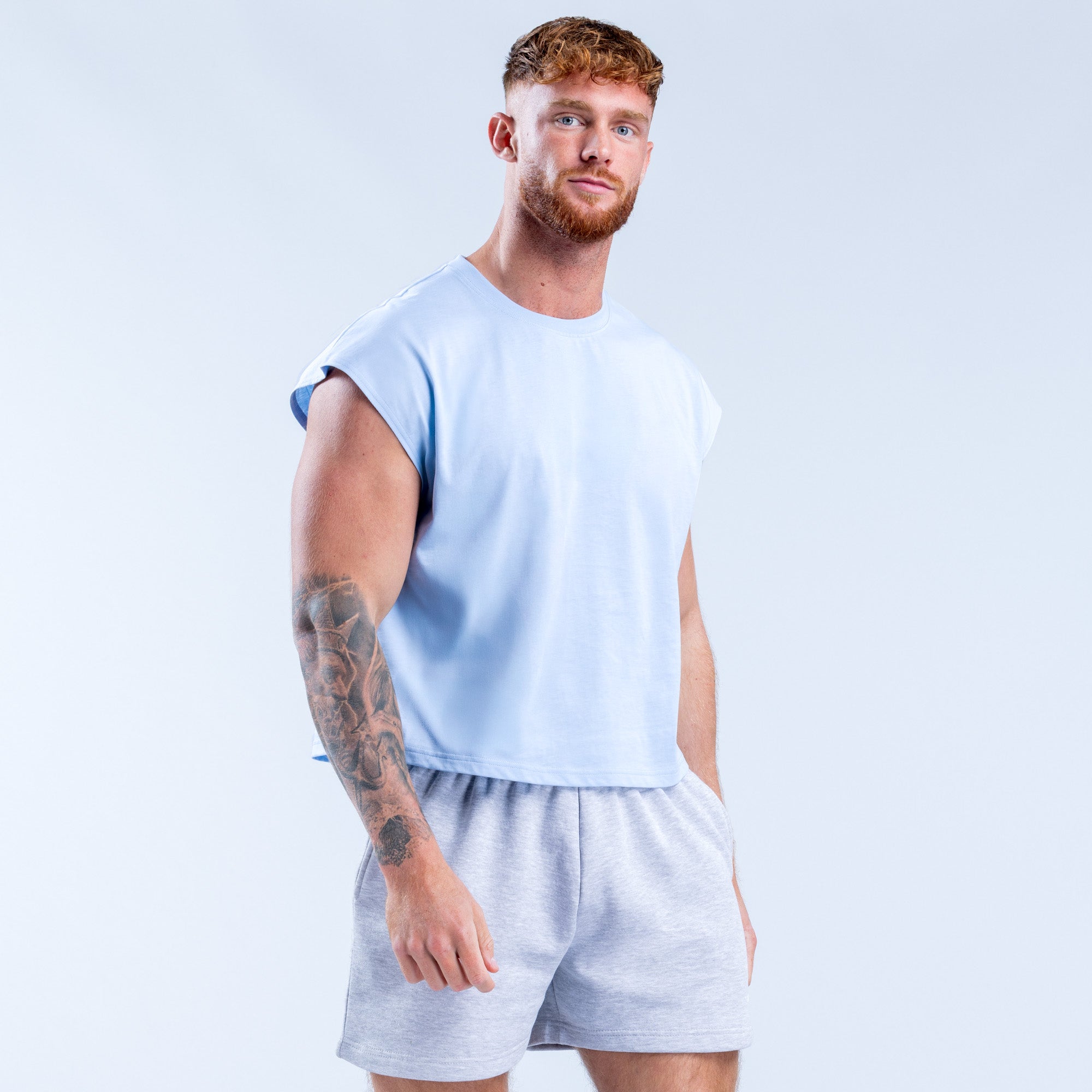 DFYNE Signature Crop Tanktop Herren Blau | 386CXAFVH