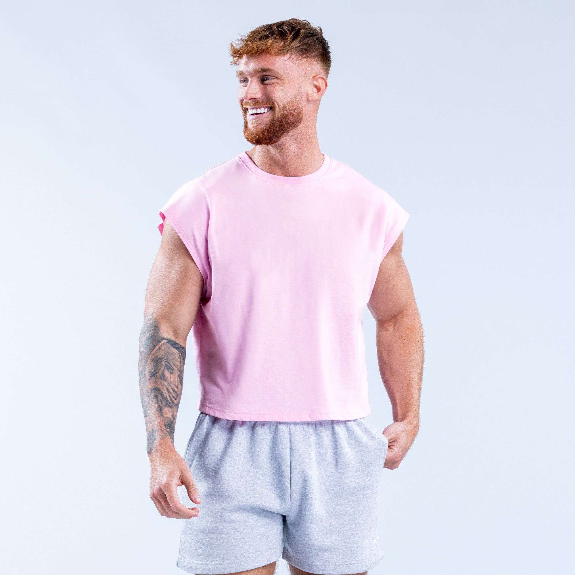 DFYNE Signature Crop Tanktop Herren Hellrosa Rosa | 943HKGYVU