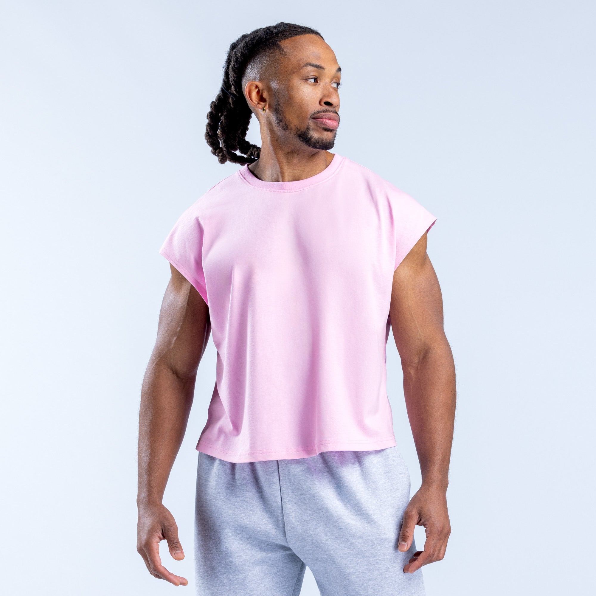 DFYNE Signature Crop Tanktop Herren Hellrosa Rosa | 943HKGYVU