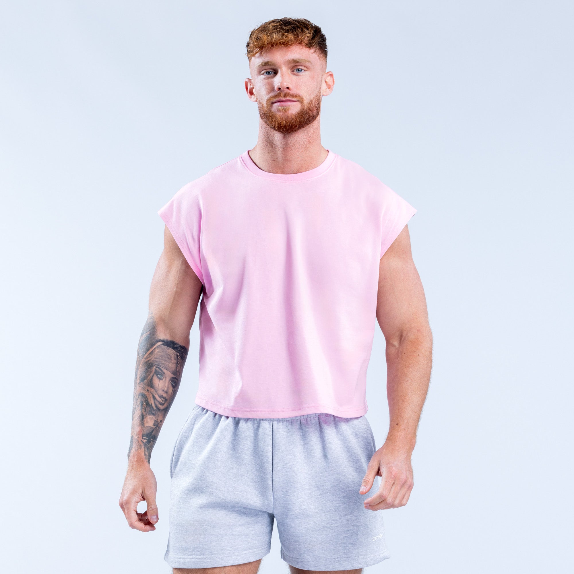 DFYNE Signature Crop Tanktop Herren Hellrosa Rosa | 943HKGYVU