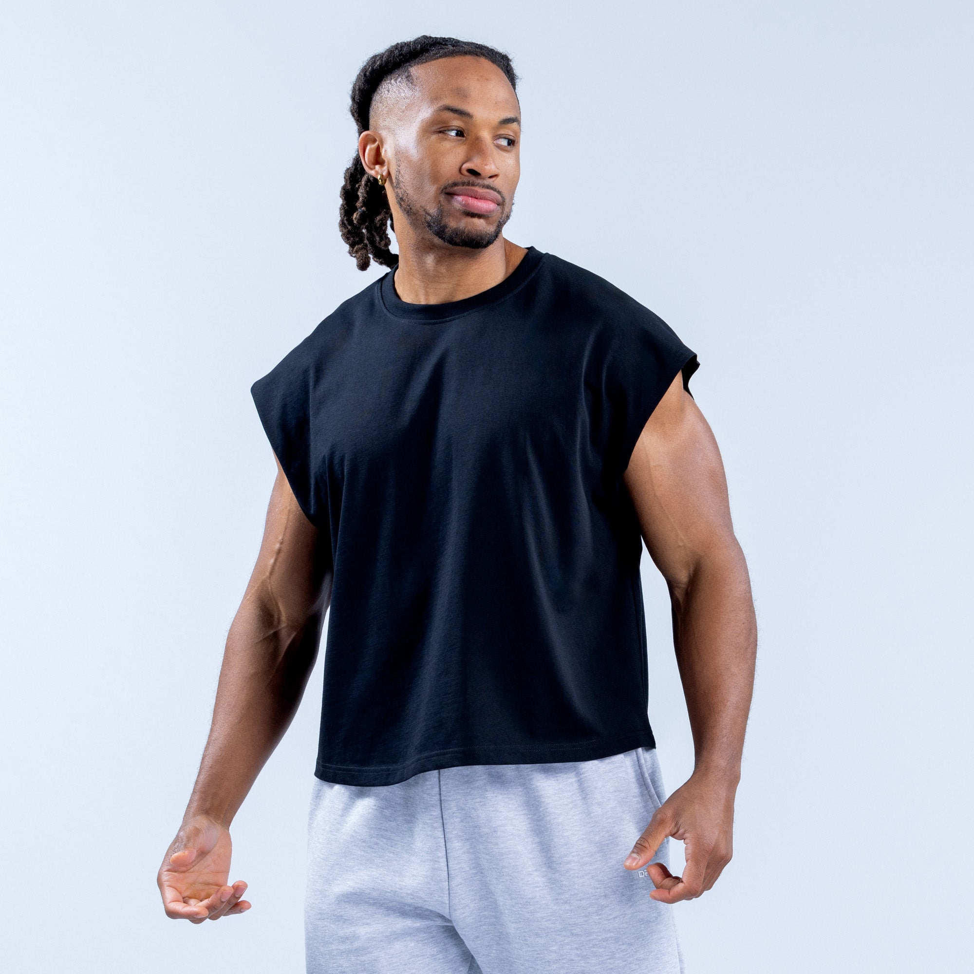 DFYNE Signature Crop Tanktop Herren Schwarz | 173MFTWAQ