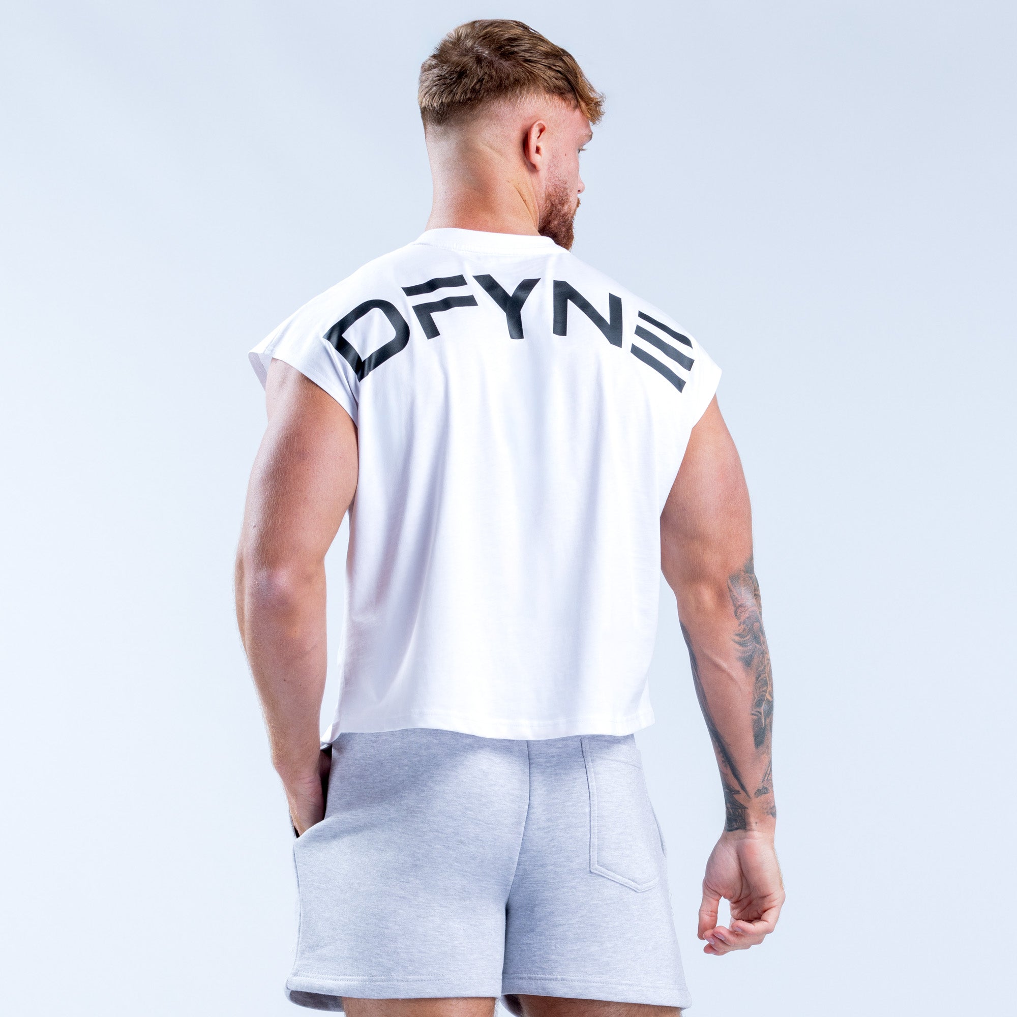 DFYNE Signature Crop Tanktop Herren Weiß | 518MSDBRP