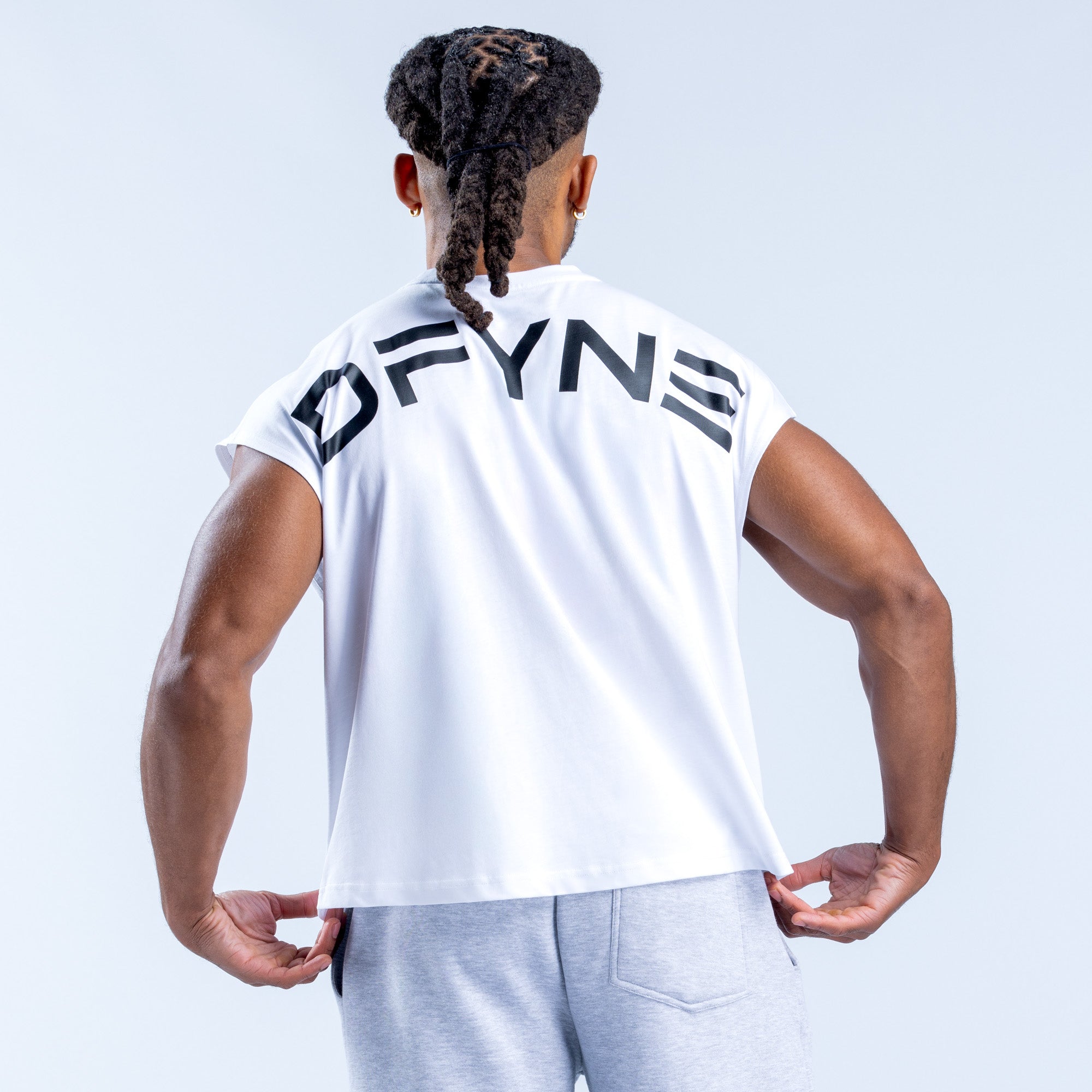 DFYNE Signature Crop Tanktop Herren Weiß | 518MSDBRP