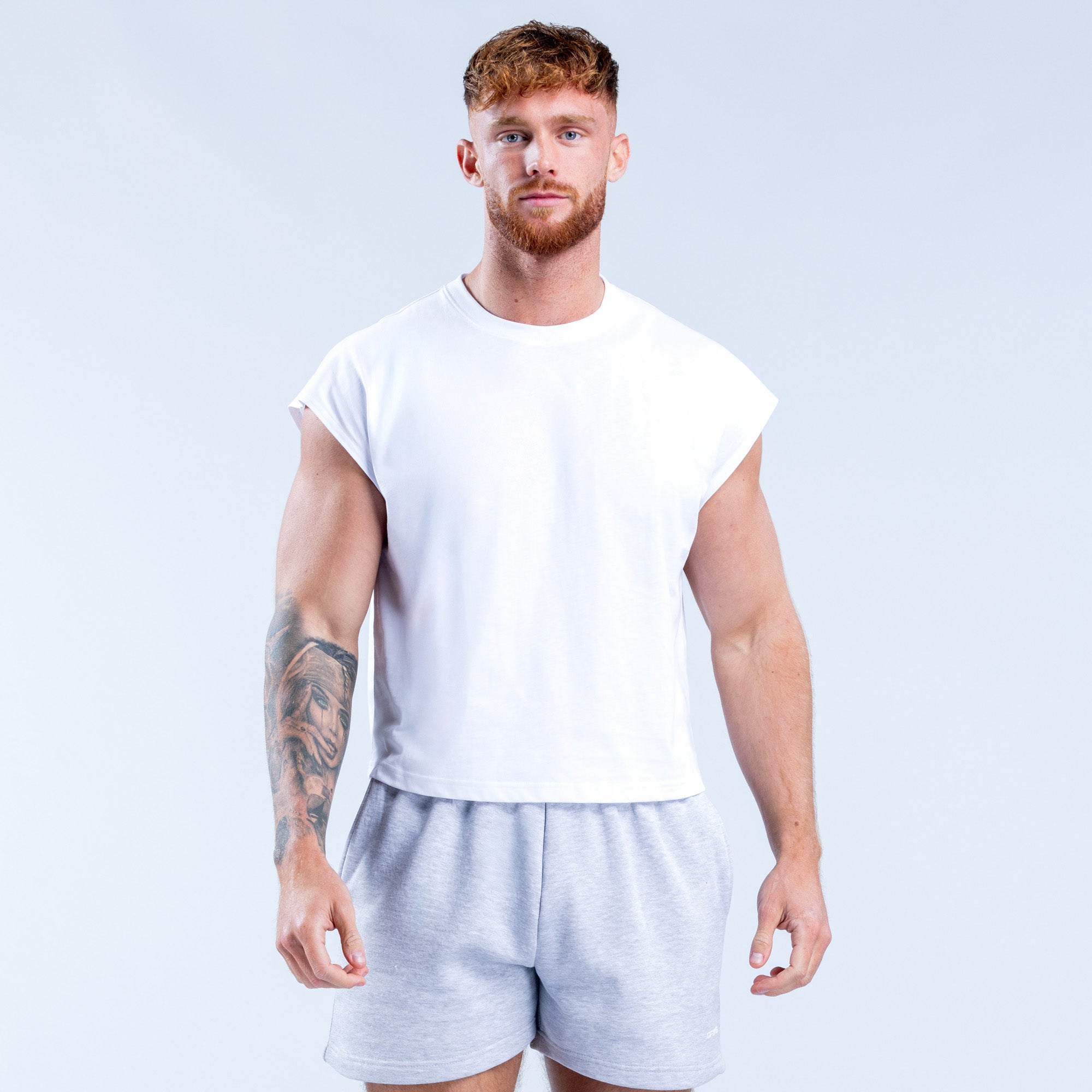 DFYNE Signature Crop Tanktop Herren Weiß | 518MSDBRP